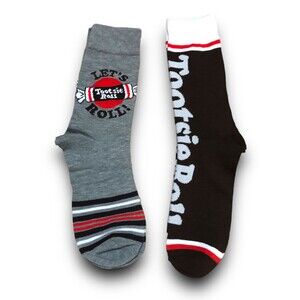Tootsie Roll "Re-usable Bank" Men's Crew Socks - (2 Pairs) (6.5-12)